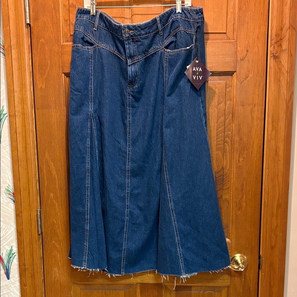Ava Viv Blue Denim Skirt
